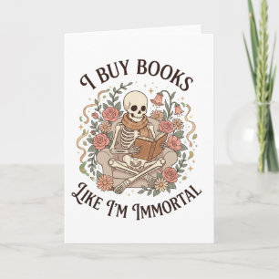 Tarjeta esqueleto floral divertido Comprar libros como si
