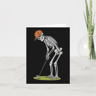 Tarjeta Esqueleto Golf Halloween Golfista Jugador de Golf