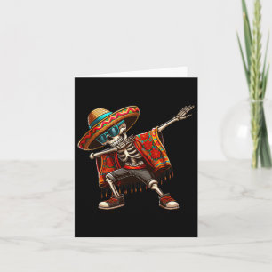 Tarjeta Esqueleto haciendo Dabbing Sombrero Poncho Cinco D