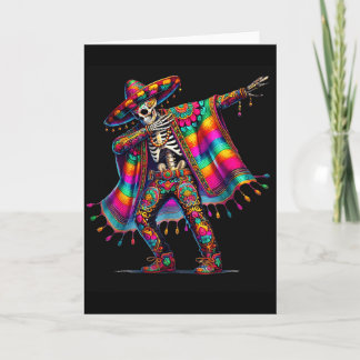 Tarjeta Esqueleto haciendo Dabbing Sombreros Fiesta Cinco