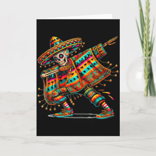Tarjeta Esqueleto haciendo Dabbing Sombreros Fiesta Cinco