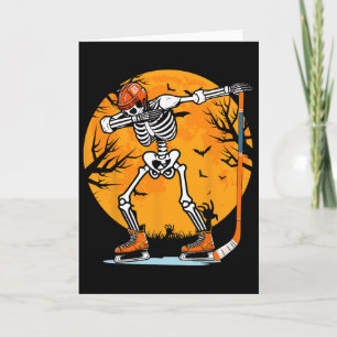 Tarjeta Esqueleto Hockey sobre Hielo Halloween Chicos Dabb