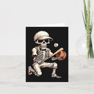 Tarjeta Esqueleto Jugando Béisbol Amante de Calaveras de H