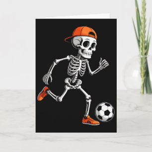 Tarjeta Esqueleto Jugando Fútbol Niños Hombres Divertido H