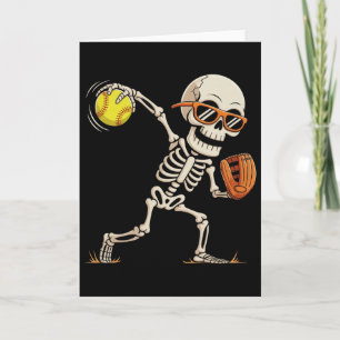 Tarjeta Esqueleto Lanzando Deportes Suaves De Halloween Ju