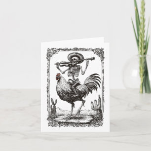 Tarjeta Esqueleto Mariachi Por Gallo México Fiesta Cinco
