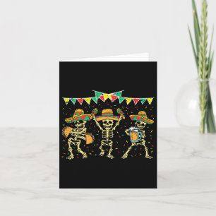 Tarjeta Esqueleto mexicano Cinco De Mayo Funny Sombrero Ba