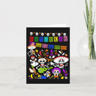 Tarjeta Esqueleto Mexicano Divertido - Día De Los Muertos
