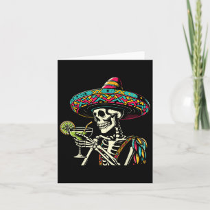 Tarjeta Esqueleto mexicano Sombrero Cinco De Mayo