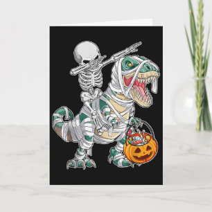 Tarjeta Esqueleto montando bailando Dab Dinosaurio Trex Ha