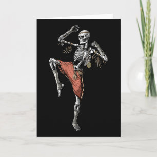 Tarjeta Esqueleto Muay Thai Boxeo Karate Kickboxing Artes 