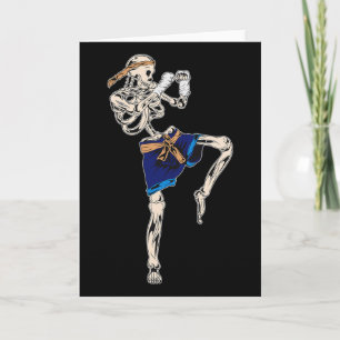 Tarjeta Esqueleto Muay Thai Halloween Kickboxing Mma Lucha
