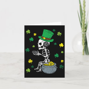 Tarjeta Esqueleto para juegos St Patricks Day Gamer Leprec