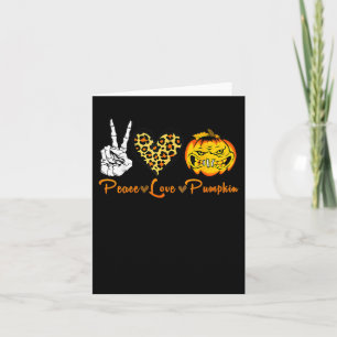 Tarjeta Esqueleto Paz Leopardo Amor Calabaza Espantosa Hal