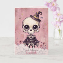 Esqueleto Rosa Halloween Monstruosamente Lindo Pin