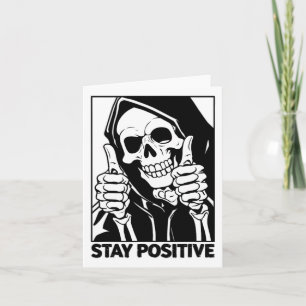 Tarjeta Esqueleto Segador Motivacional Mantén la Actitud P