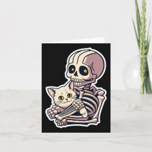 Tarjeta Esqueleto sosteniendo un atrevido Costum de Hallow
