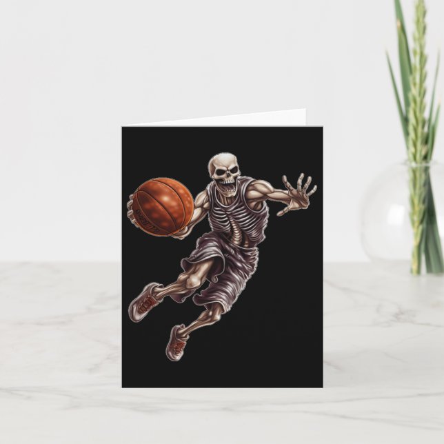 Tarjeta Esqueleto Tocando Sketll Cool Divertido Halloween  (Anverso)