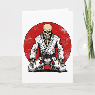 Tarjeta Esqueleto Vintage Divertido de Jiu-jitsu Brasileño
