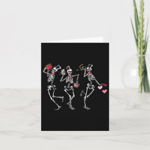 Tarjeta Esqueletos danzantes Día de San Valentín del coraz