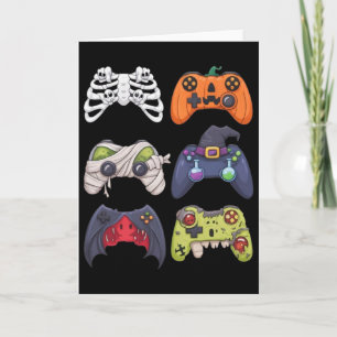Tarjeta Esqueletos de Halloween Mandos de juego de zombies