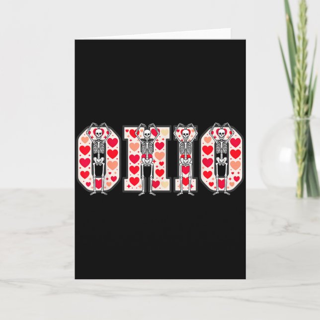 Tarjeta Esqueletos divertidos de O-h-i-o Ohio en Valenti d (Anverso)