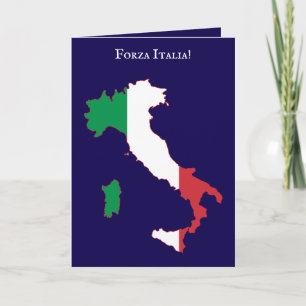 Tarjeta Esquema de Italia con rojo blanco y azul iguales