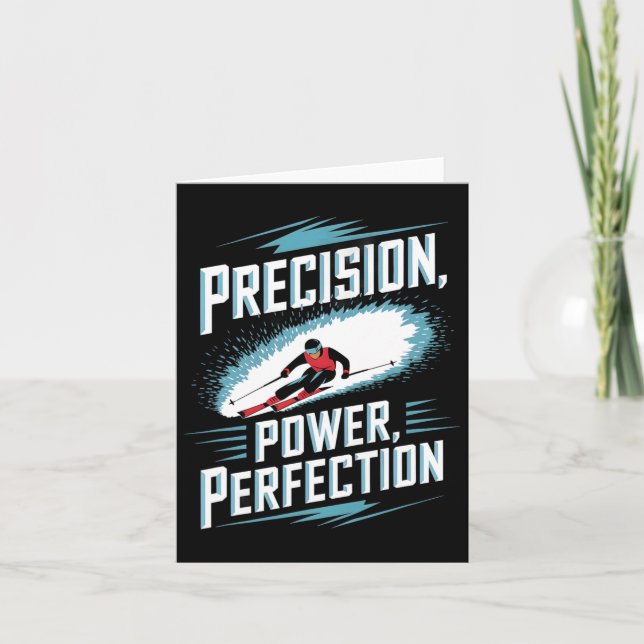 Tarjeta Esquí Alpino de Precisión Poder Perfección  (Anverso)