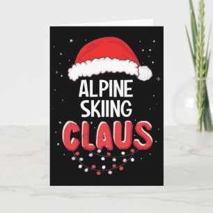 Tarjeta Esquí Alpino Papá Noel Navidad Disfraz a juego