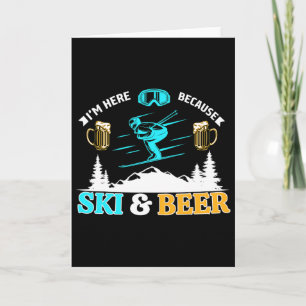 Tarjeta Esquí Beber Cerveza - Esquiador Invierno Cerveza D