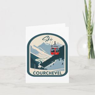 Tarjeta Esquí Courchevel Retro Estilo Vintage Courchevel S