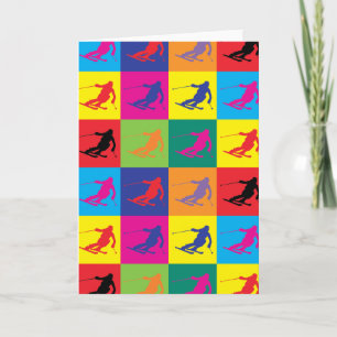 Tarjeta Esquí de arte pop