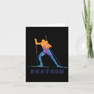 Tarjeta Esquí de biatlón Esquiador Deportes de invierno Es