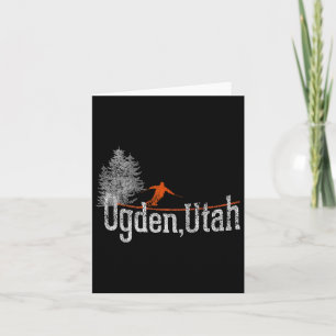 Tarjeta Esquí de época Ogden Utah, estilo años 80