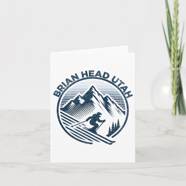 Tarjeta Esquí de Invierno de Brian Head Utah (Anverso)