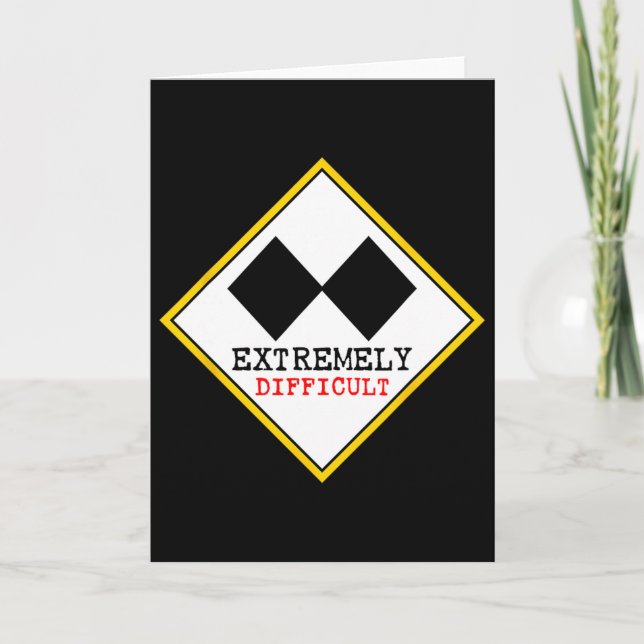 Tarjeta Esquí divertido extremadamente difícil doble diama (Anverso)