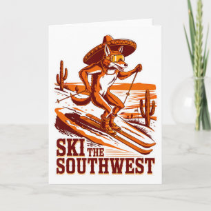 Tarjeta Esquí El Aventura Del Sudoeste Coyote Esquiador Es