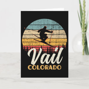 Tarjeta Esquí en Vail Colorado Montaña Vintage Ski 