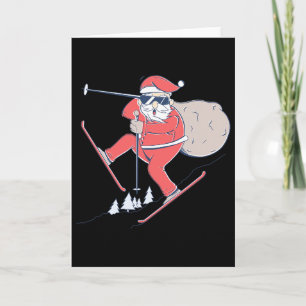 Tarjeta Esquí Esquí Nieve Papá Noel Navidad X-mas Regalo