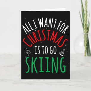 Tarjeta Esquí - Grupo Familiar Divertido De Navidad