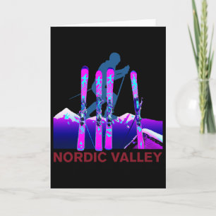 Tarjeta Esquí Nordic Valley Retro 90s Esquí Nordic Valley