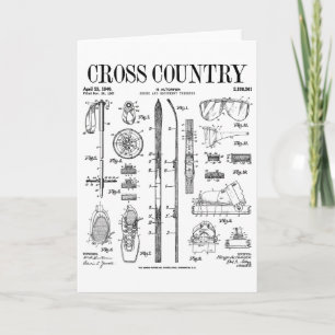 Tarjeta Esquí nórdico de cross country Esquí vintage de pa
