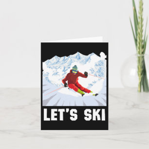 Tarjeta Esquí Retro Esquí Deportivo De Invierno Snowboard 