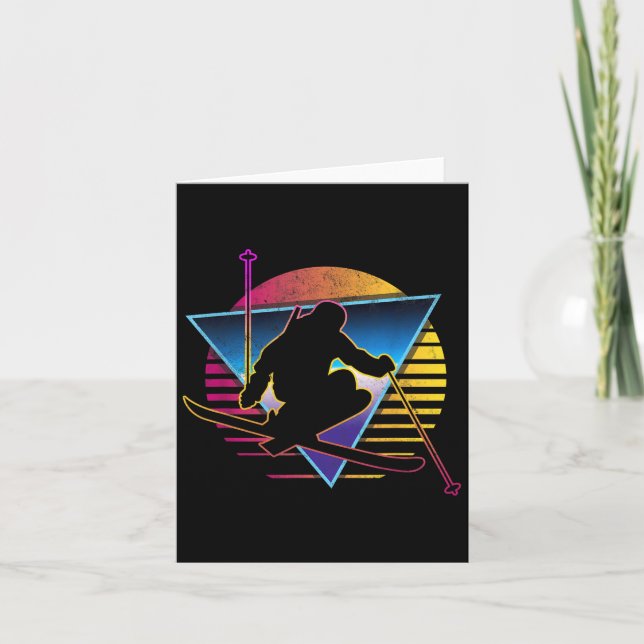 Tarjeta Esquí retro vintage años 80  (Anverso)