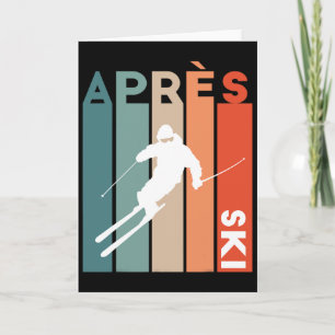 Tarjeta Esquí Retro Vintage Esquiador Retro Vintage Apres