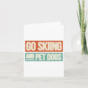 Tarjeta Esquí Y Perros Mascotas - Esquiador