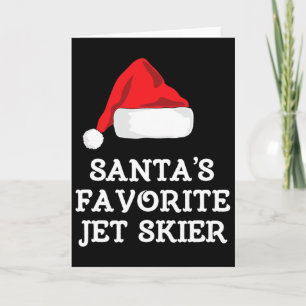 Tarjeta Esquiador a chorro favorito de Santa Navidad Xmas