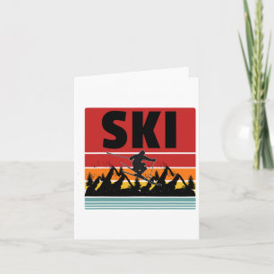 Tarjeta Esquiador divertido Guay Snowboarder Mountain Skii