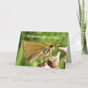 Tarjeta Esquiador en cumpleaños Milkweed