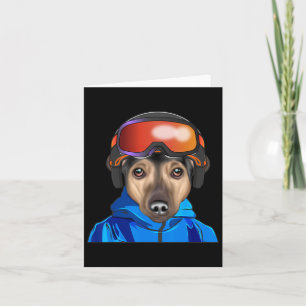 Tarjeta Esquiador Manchester Terrier Snowboarding Dog